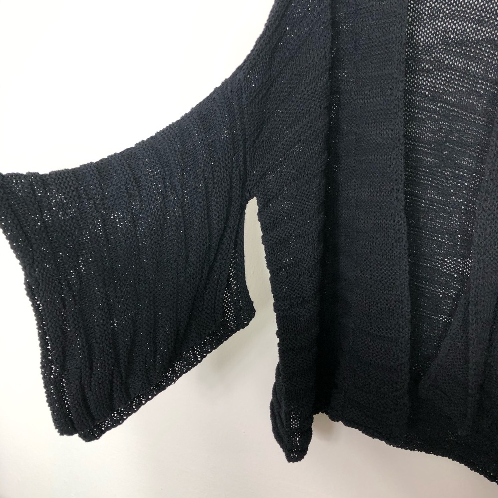 Eileen Fisher Black Open-Front Cardigan